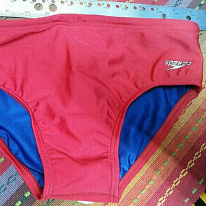 Speedo Men's Red Swimsuit Bikini - Nylon/Spandex